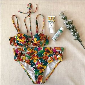 VS Floral Hawaiian Prink High Waisted Bikini 34A